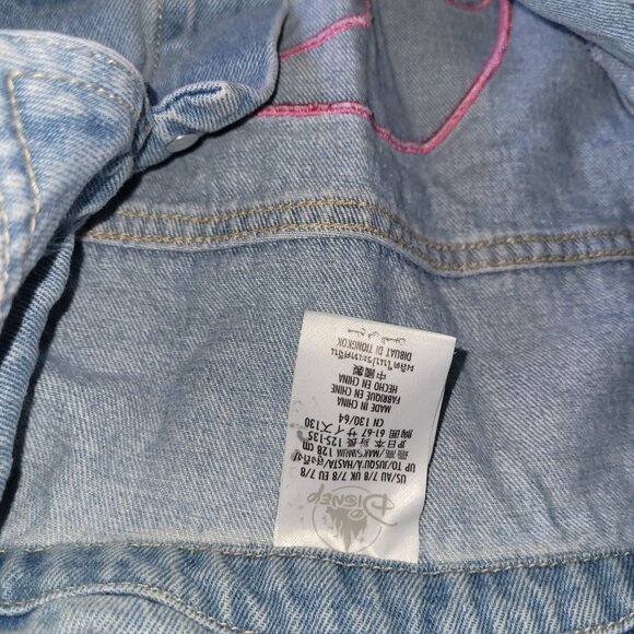 Disney US Girls Jean Denim Jacket Magic Kingdom Castle Flounder - Picture 6 of 13